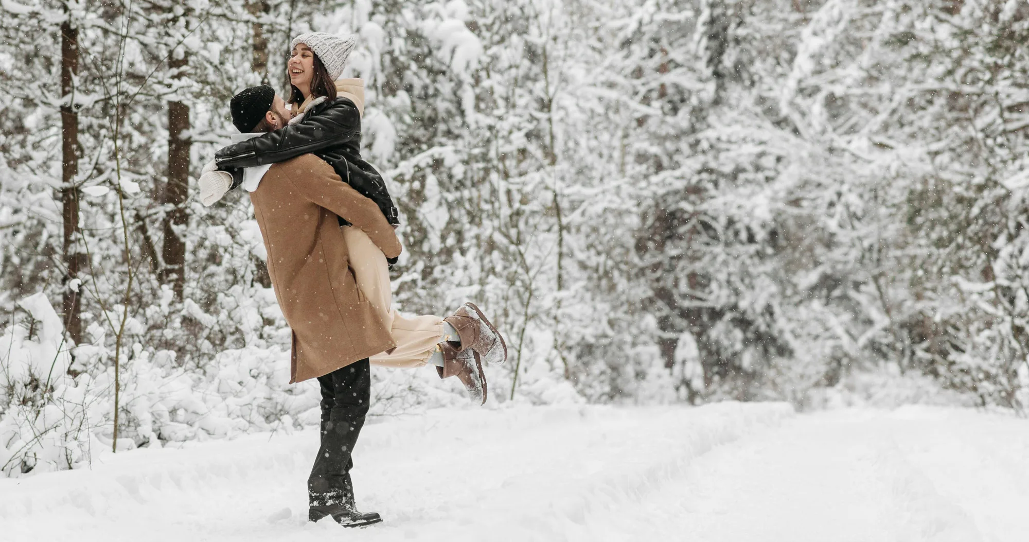 couple enjoying snow